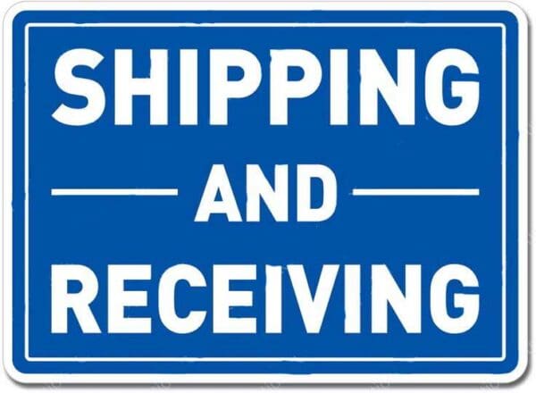 Shipping and Receiving Sign Vinyl Sticker