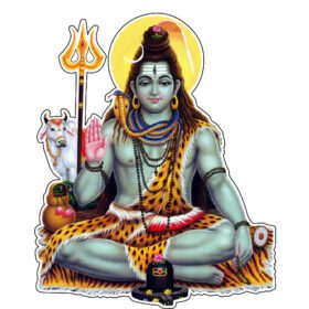 Lord Shiva in Meditation With Nandi Om Vinyl Sticker