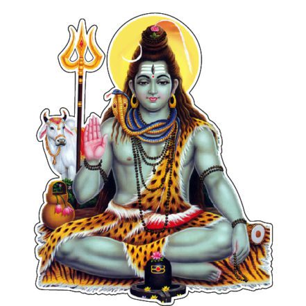 Lord Shiva in Meditation With Nandi Om Vinyl Sticker