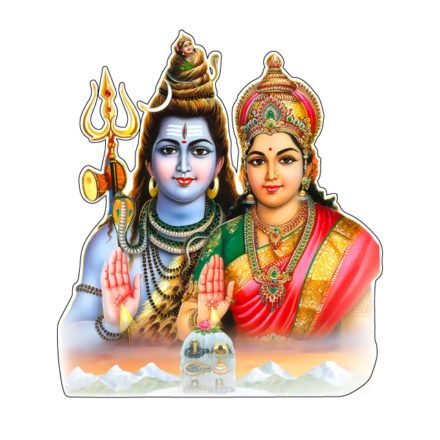 Lord Shiva & Parvati Meditation Om Vinyl Sticker