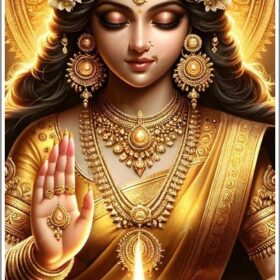 Shri Lakshmi Principal Goddess Of Prosperity Wealth Fortune Power Beauty Fertility Laxmi Is Consort Of Lord Vishnu vinyl sticker / printed vinyl decal