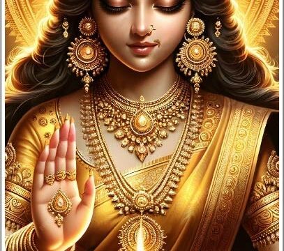 Shri Lakshmi Principal Goddess Of Prosperity Wealth Fortune Power Beauty Fertility Laxmi Is Consort Of Lord Vishnu vinyl sticker / printed vinyl decal