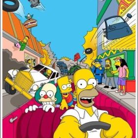 Simpsons Road Rage Homer’s Wild Drive Hit and Run A Perfectly Imperfect Ride Funny Cartoon vinyl sticker