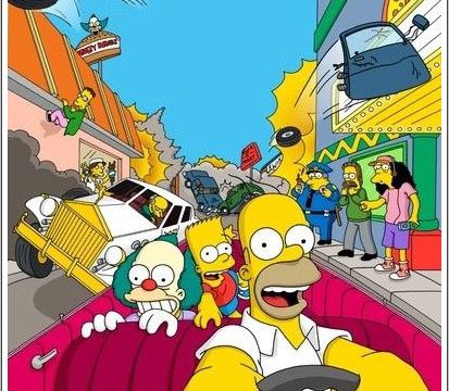 Simpsons Road Rage Homer’s Wild Drive Hit and Run A Perfectly Imperfect Ride Funny Cartoon vinyl sticker