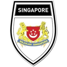 Singapore Shield Coat of Arms Emblem Wall Window Car Sticker Decal
