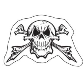 Skull Crossbones Cartoon Printed Vinyl Sticker