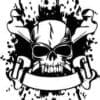 Skull Crossed Bones Ribbon Cut Out Vinyl Decal