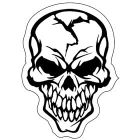 Skull Demon Crack Smile Devil Evil Terror Printed Vinyl Sticker