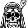 Skull Indian Feather Head Cut Out Vinyl Decal