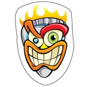 Skull Tiki Ancient Cartoon Printed Vinyl Sticker