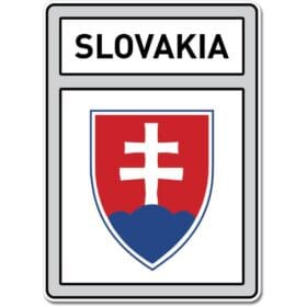 Slovakia Crest Coat of Arms Silver Wall Window Car Sticker Decal