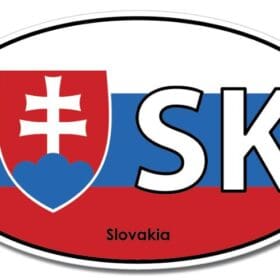 Slovakia Oval Euro Flag Wall Window Car Vinyl Sticker Decal