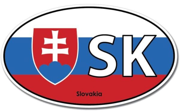 Slovakia Oval Euro Flag Wall Window Car Vinyl Sticker Decal