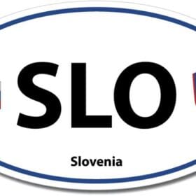 Slovenia SLO Euro Color Oval Blue Wall Window Car Sticker Decal