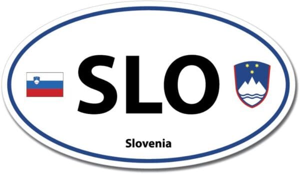 Slovenia SLO Euro Color Oval Blue Wall Window Car Sticker Decal