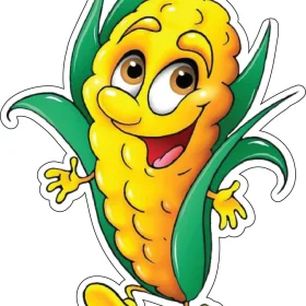 Smiling Corny Delight Playful Happy Dancing Singing Cute Little Corncob vinyl sticker