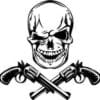 Smiling Skull Revolvers Guns Cut Out Vinyl Decal