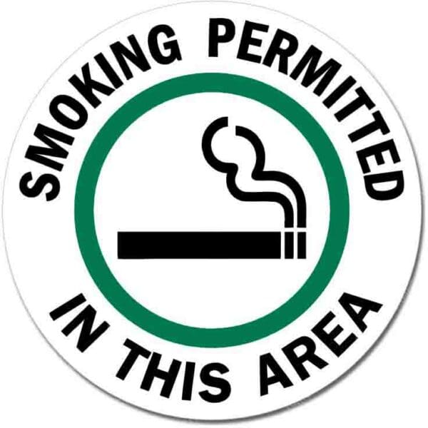 Smoking Permitted In This Area Round Sign Wall Vinyl Sticker