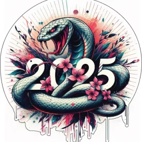 2025 Wood Snake Year Chinese Horoscope Ancient Culture Zodiac Sign Event Predictions New Year Celebration Art Symbolism vinyl sticker