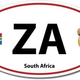 South Africa ZA Euro Color Oval Red Wall Window Car Sticker Decal
