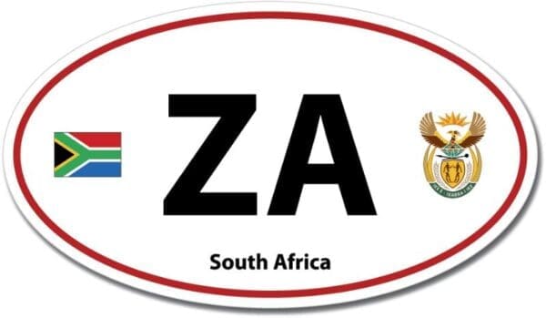 South Africa ZA Euro Color Oval Red Wall Window Car Sticker Decal