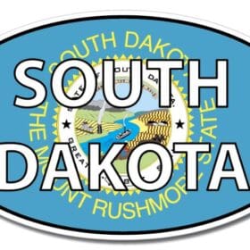 South Dakota State Oval Flag Wall Window Car Sticker Decal