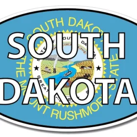 South Dakota State Oval Flag Wall Window Car Sticker Decal