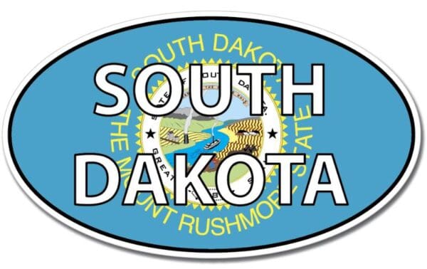 South Dakota State Oval Flag Wall Window Car Sticker Decal