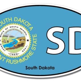 South Dakota State SD Oval Flag Wall Window Car Sticker Decal