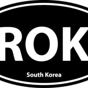 South Korea ROK Euro Oval Black Wall Window Car Sticker Decal