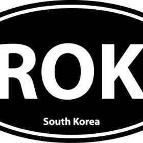 South Korea ROK Euro Oval Black Wall Window Car Sticker Decal