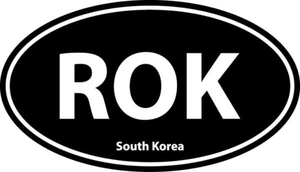 South Korea ROK Euro Oval Black Wall Window Car Sticker Decal