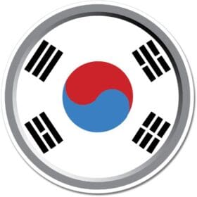 South Korea Round Flag Wall Window Car Vinyl Sticker Decal
