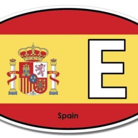 Spain Oval Euro Flag Wall Window Car Vinyl Sticker Decal