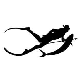 Spearfishing Diver Apnea Scuba Diving Cutout Vinyl Sticker