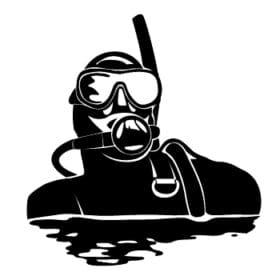 Spearfishing Diver Scuba Diving Cutout Vinyl Sticker