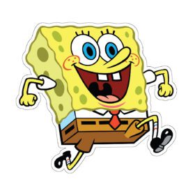 Sponge Bob Excited Run vinyl sticker