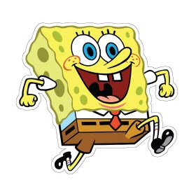 Sponge Bob Excited Run vinyl sticker