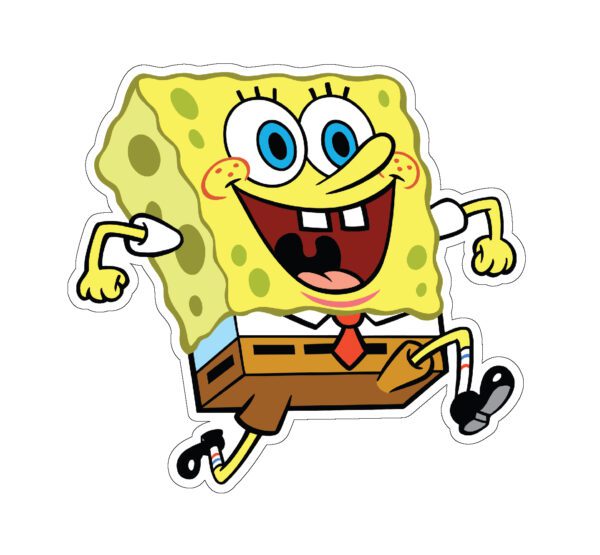 Sponge Bob Excited Run vinyl sticker