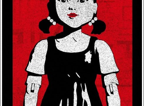Netflix Squid Game Red Light Iconic Creepy Doll Korean Horror Thriller Survival Challenge of Life and Death Dystopian Art vinyl sticker