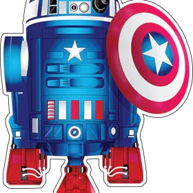 Starwars Droid R2-D2 Captain America Marvel Superhero vinyl sticker