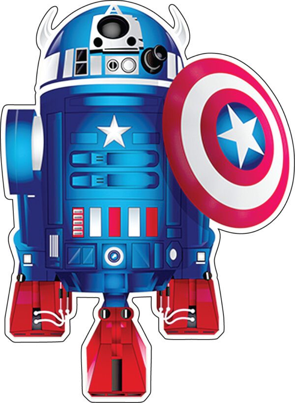 Starwars Droid R2-D2 Captain America Marvel Superhero vinyl sticker