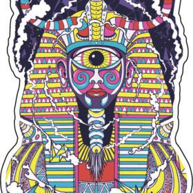 Super Psychedelic PHARAOH Art vinyl sticker