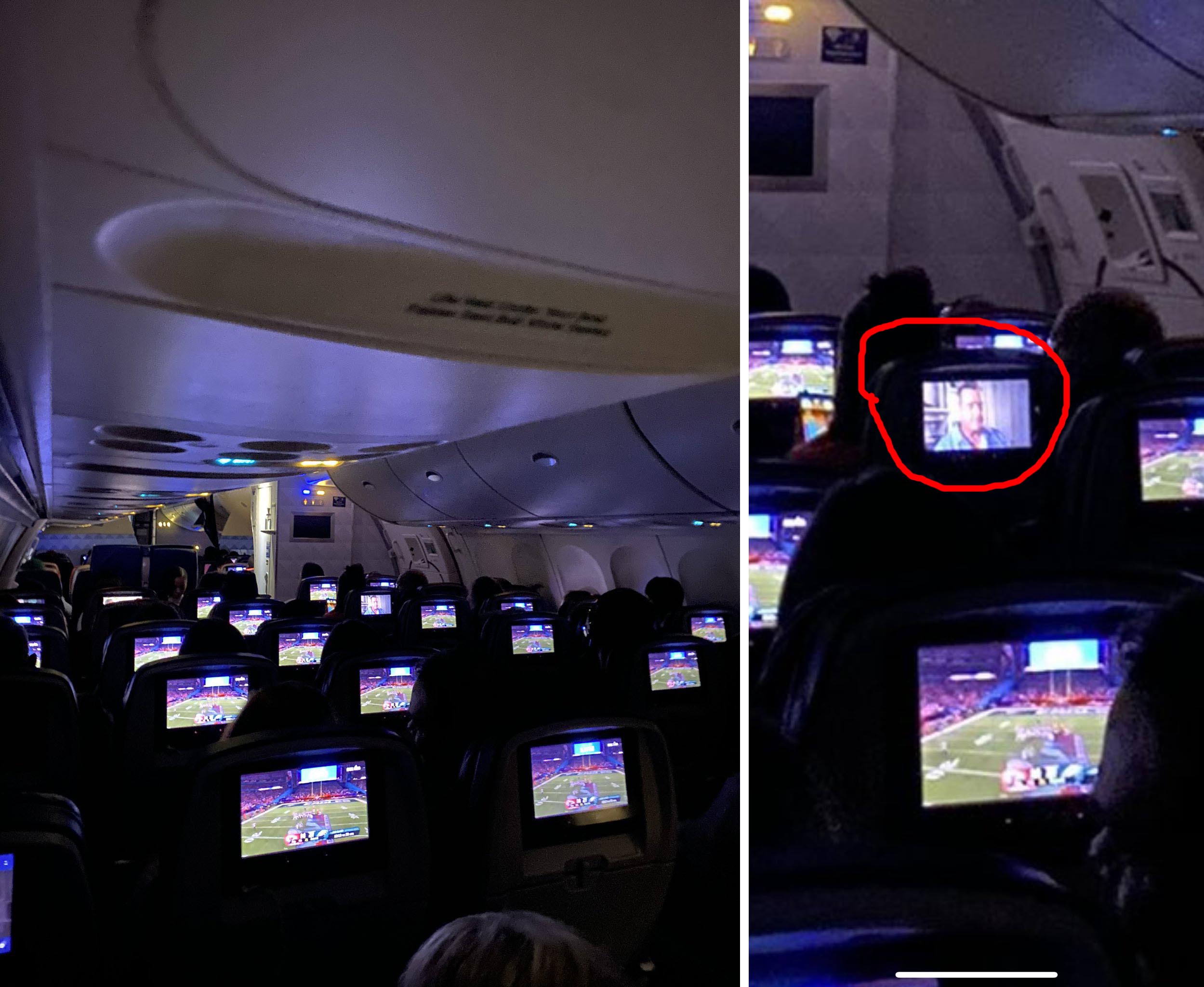 Super Bowl Game VS Hitch Movie with Will Smith on a plane board