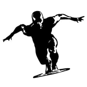 Surfer on board Cutout Vinyl Decal