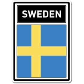 Sweden Crest Flag White Wall Window Car Vinyl Sticker Decal