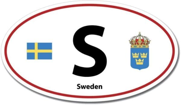 Sweden S Euro Color Oval Red Wall Window Car Sticker Decal