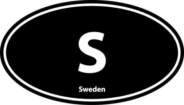 Sweden S Euro Oval Black Wall Window Car Vinyl Sticker Decal