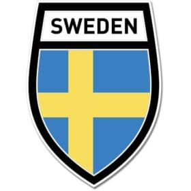 Sweden Shield Crest Black Wall Window Car Vinyl Sticker Decal