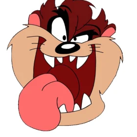 TAZ Tasmanian Devil Looney Tunes Rose vinyl sticker